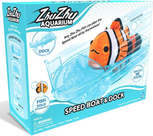 Zhu Zhu Pets Aquarium Speedboat and Dock Play Water Fish
