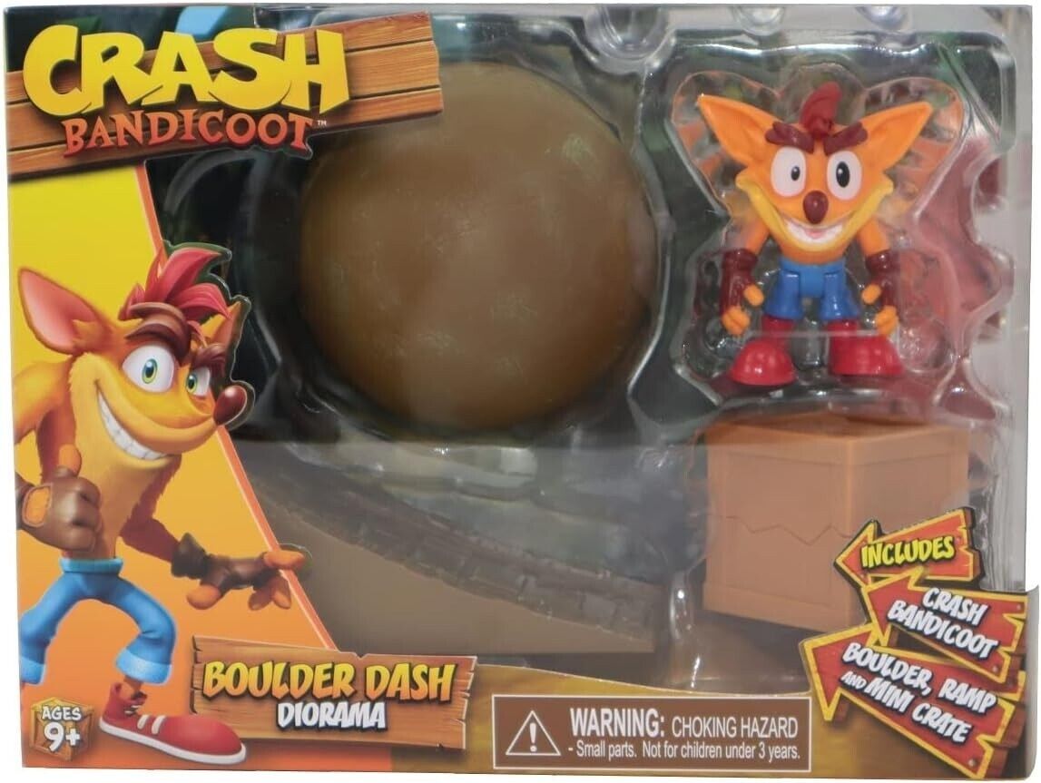 Crash Bandicoot Boulder Dash Diorama Action Figure 2.5-Inch Size New Toy