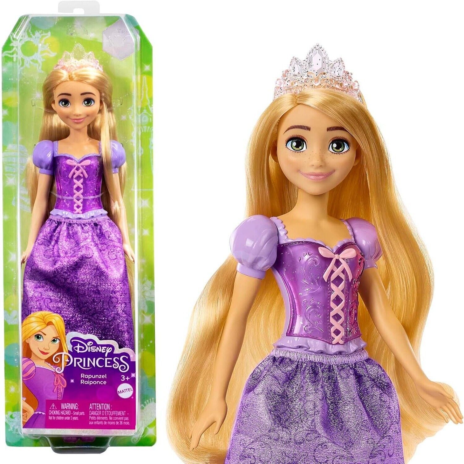 Mattel Disney Princess Rapunzel Fashion Doll Sparkling Look with Blonde Hair