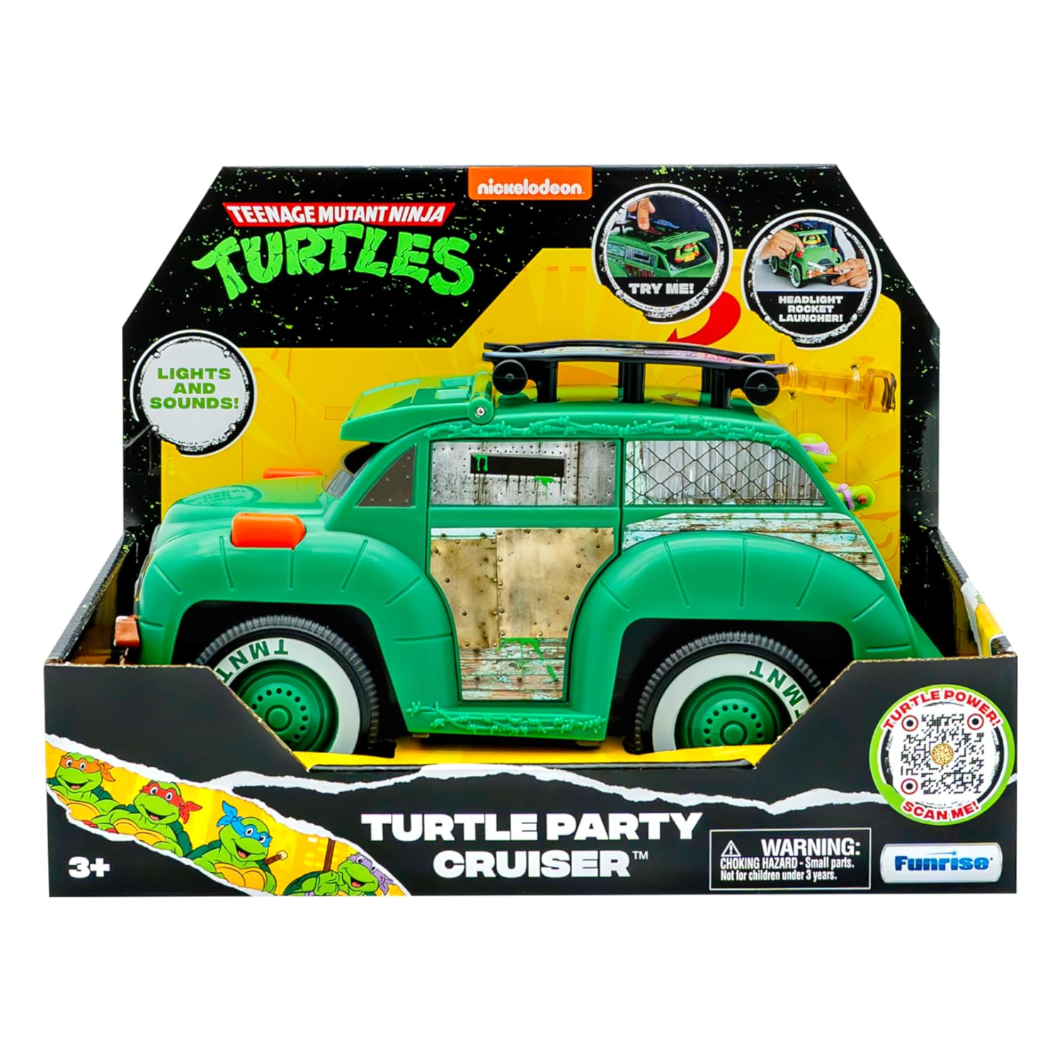 Teenage Mutant Ninja Turtles Party Cruiser Lights Sounds Vehicle 3+ Toy Play