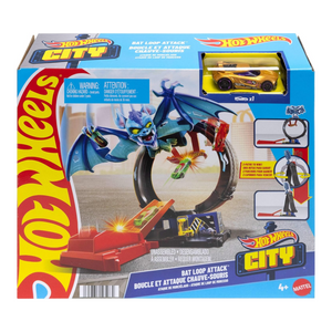 Hot Wheels City Toy Car Track Set Bat Loop Attack New Toy