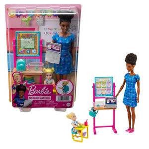Barbie Careers Teacher Playset with 2 Dolls, Desk, Laptop, Turtle & More