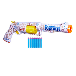 NERF Fortnite Frenz 4 Ever Blaster with 6 Elite Darts Drum Kids Toy Game Gift