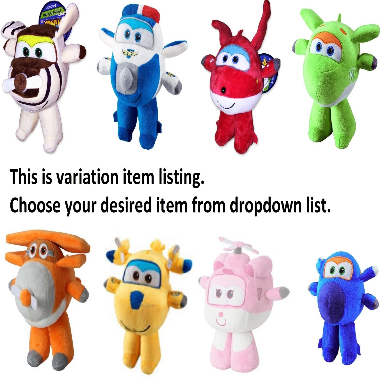 Super Wings Flying Friends Soft Plush Assorted New Toy Plane Jett Dizzy New Toy