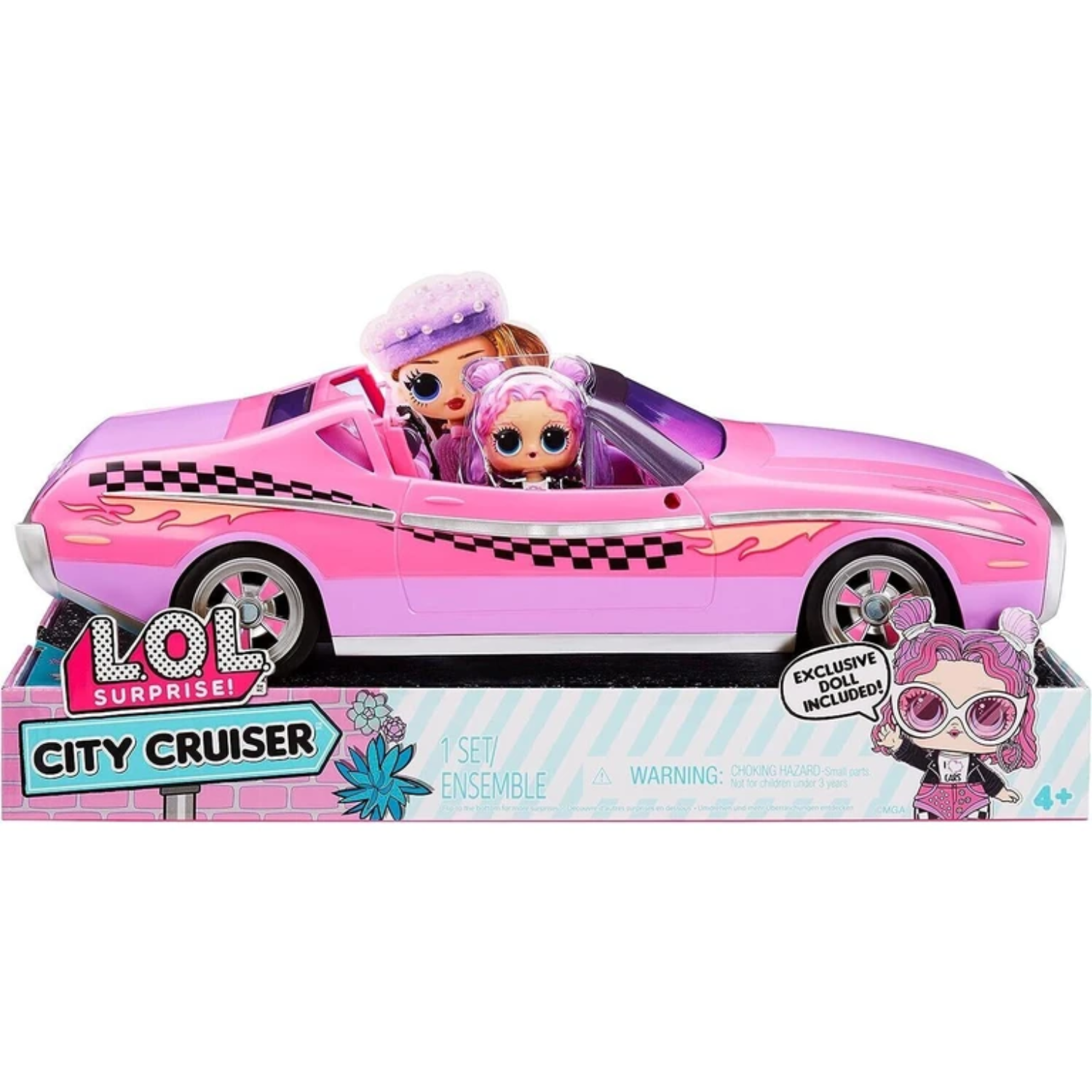 L.O.L. Surprise City Cruiser Pink and Purple Sports Car with Exclusive Doll LOL