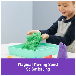 Kinetic Sand Sandbox Set Green Play Tray 1lb Moldable Sand Tools Creative Toy