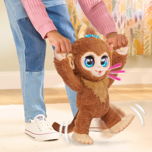 FurReal Peanut Playful Monkey Interactive Plush 100 Reactions Flips Giggles 4+