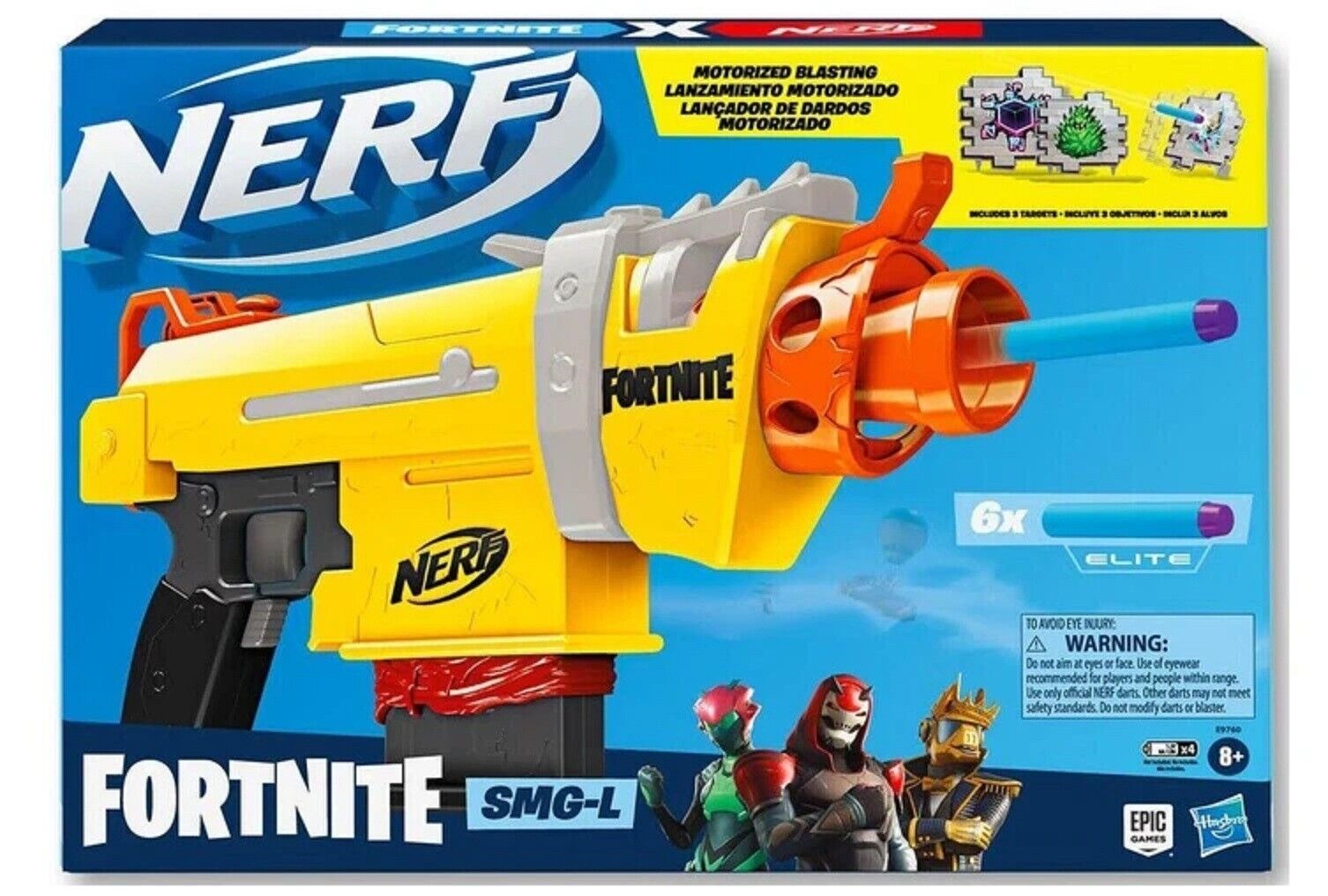Nerf Fortnite SMG-L Motorized Elite Foam Dart Blaster Brand New Toy Play Gift