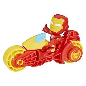 Spidey and Friends Iron Man Figure with Motorbike Toy 4" Preschool Set