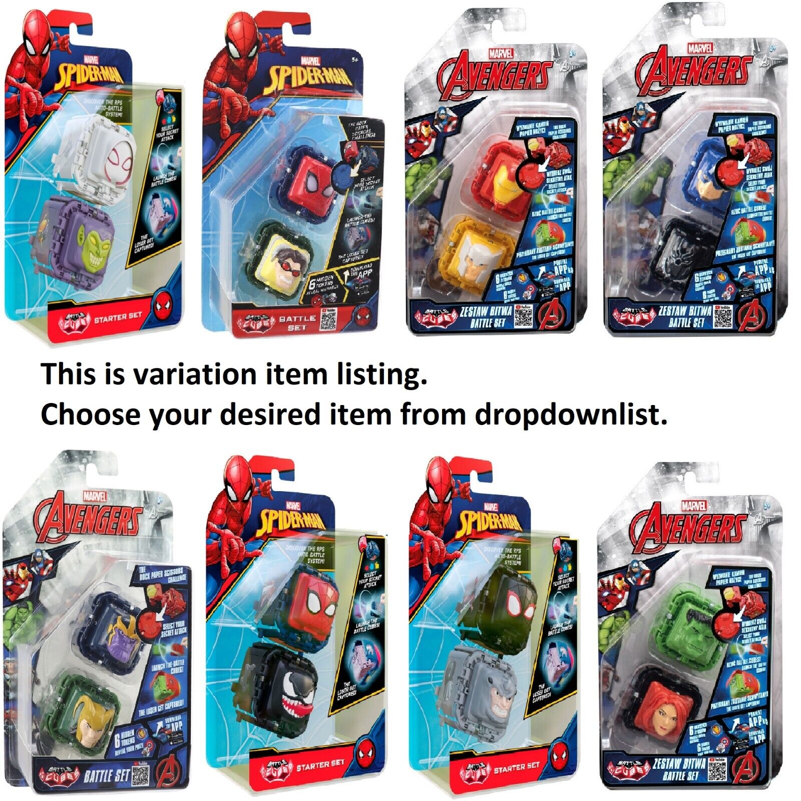 Marvel Spiderman Battle Cube Gwen Green Goblin Spiderman Captain America Game