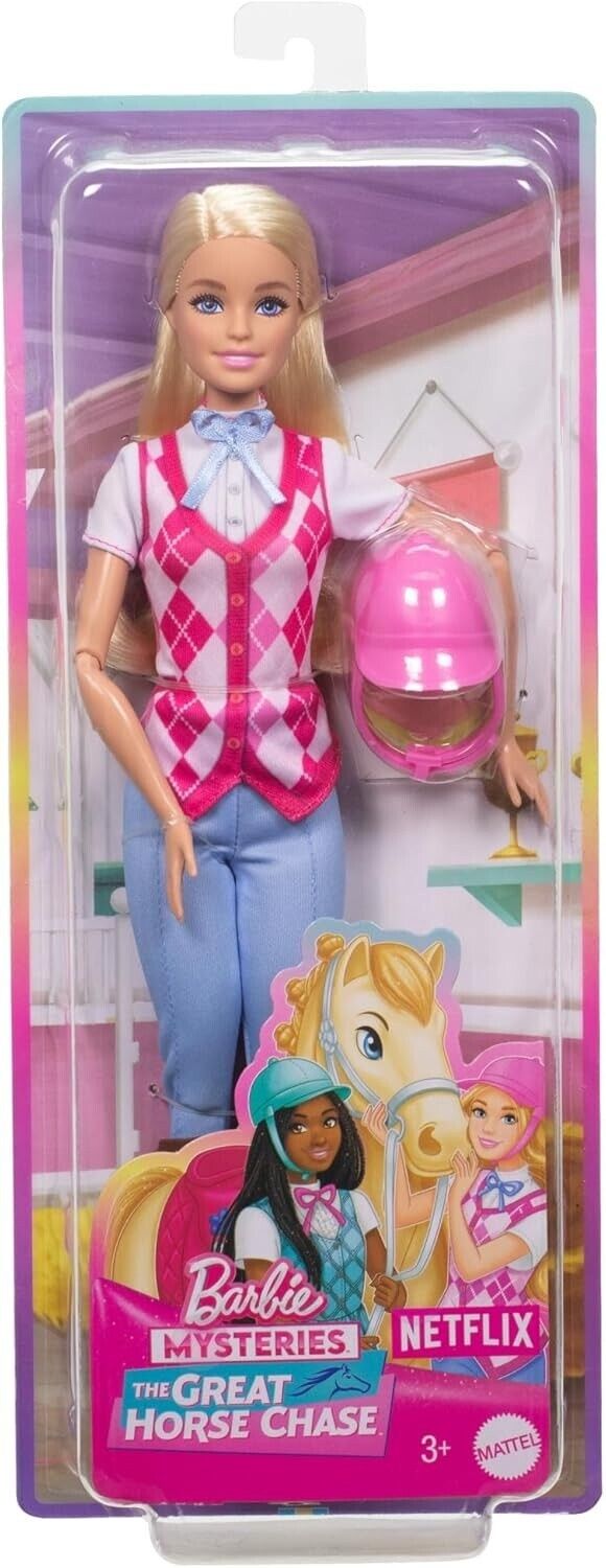 Barbie Malibu Doll & Accessories from Barbie Mysteries Great Horse Chase Helmet