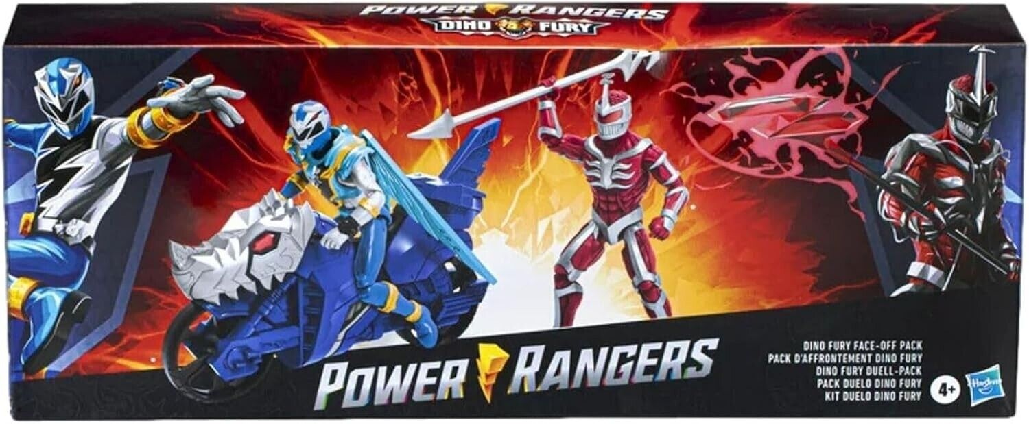 Power Rangers Hasbro Dino Fury Face-Off Pack Blue Ranger + Cycle & Zedd
