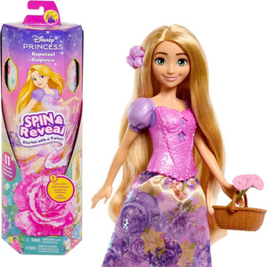 Disney Princess Rapunzel Fashion Doll Set Spin and Reveal With 11 Surprises Play