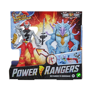 Power Rangers Dino Fury Battle Attackers Red Ranger vs Doomsnake Action Figure 