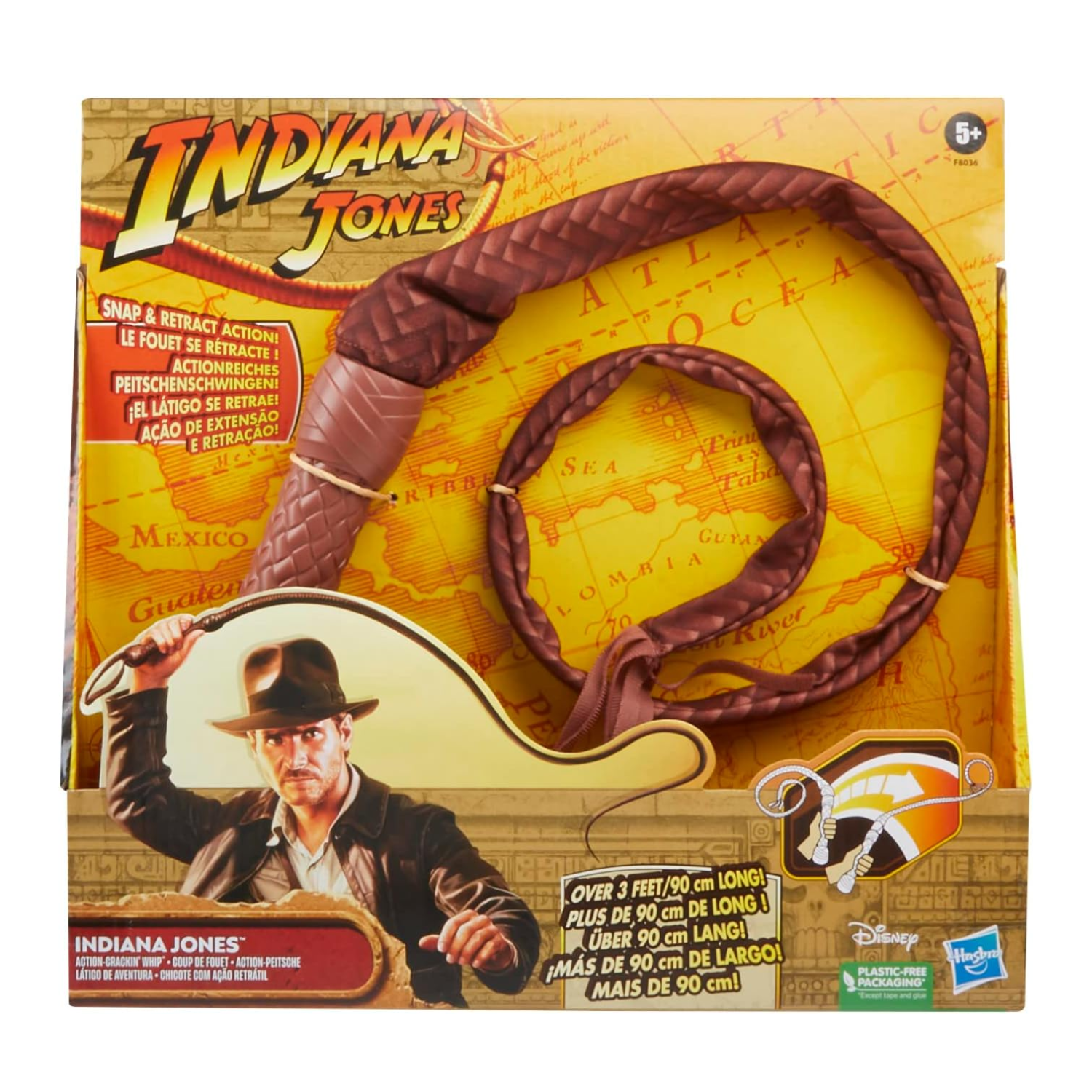Indiana Jones Action Crackin Whip Roleplay Toy Snap Retract Fun Kids Ages 5 Plus