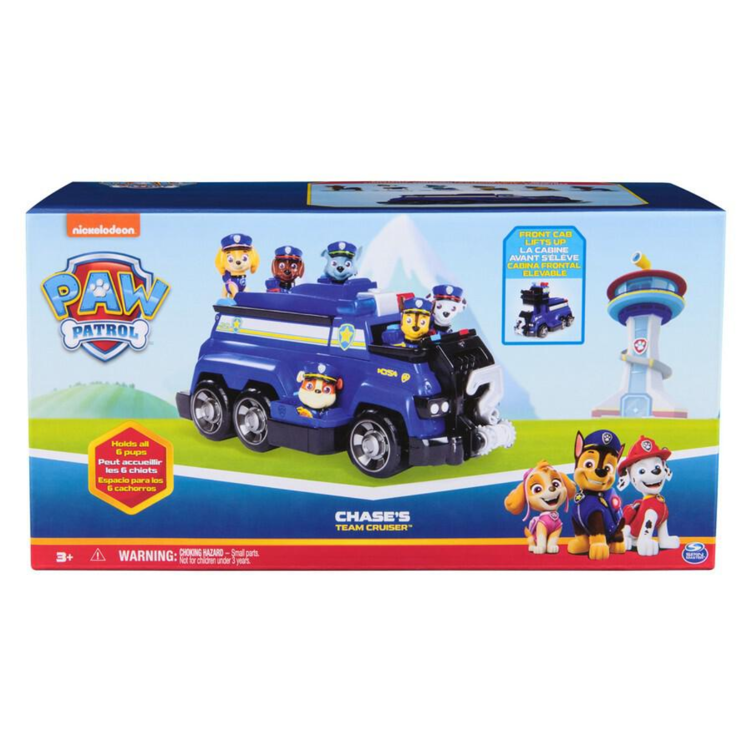 Paw Patrol Chase Team Cruiser Vehicle with 6 Pups Retractable Winch Play Action