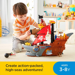 Fisher-Price Imaginext Shark Bite Pirate Ship Playset with Figure Kids Toy 3+