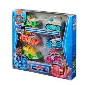 PAW Patrol True Metal Neon Rescue Vehicle 6 Pack Die Cast Toy Cars 1.55 Scale 3+