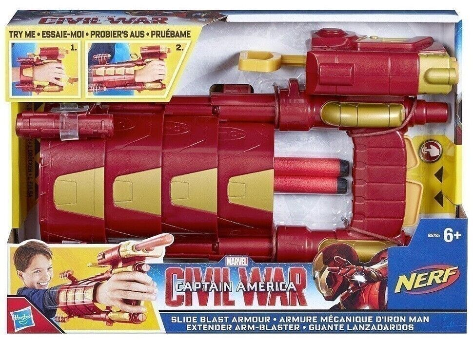 Marvel Captain America Civil War Slide Blast Armor Gauntlet with 2 Darts Blaster