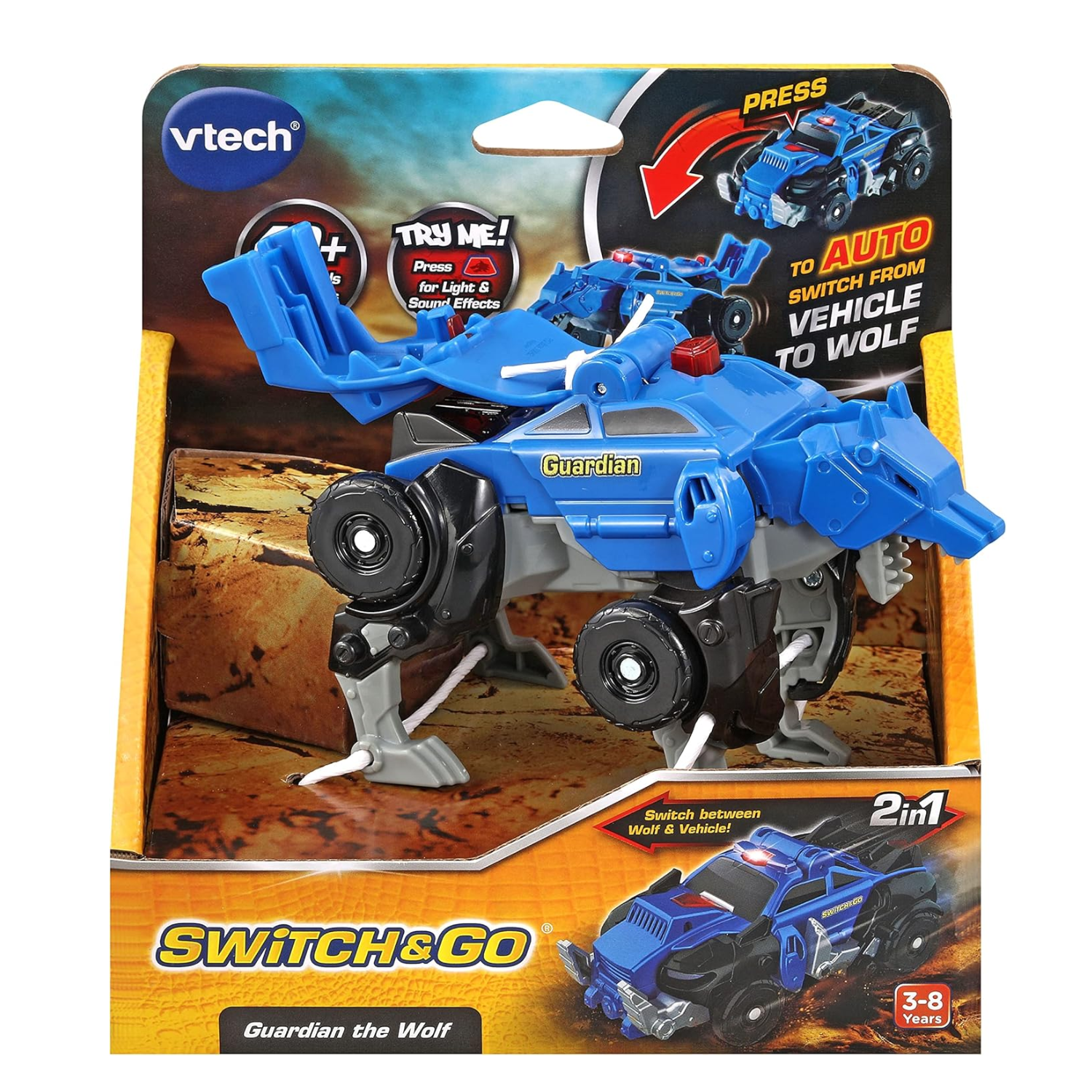 Switch and Go Guardian The Wolf Auto Transform Vehicle Lights Sound Ages 3 Plus