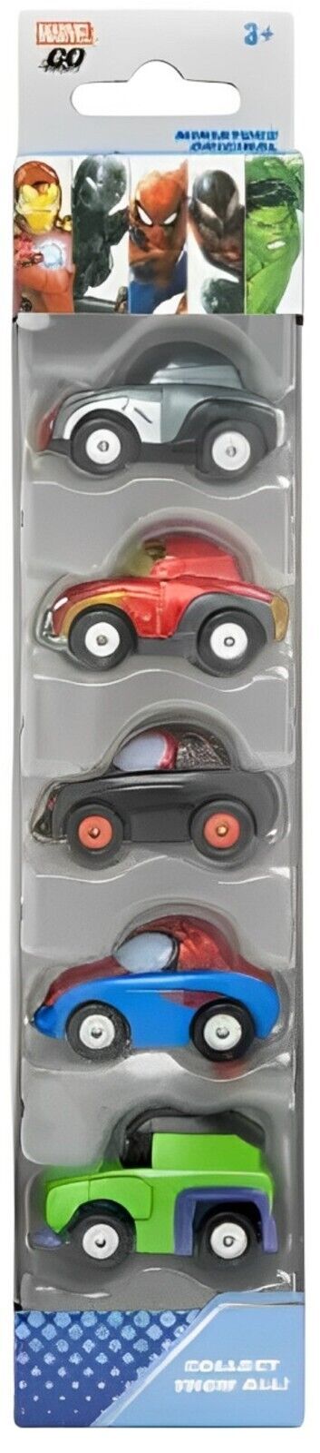 Marvel Go Miniature Mini Cars 5-Pack Ironman Spiderman Hulk Super Hero Race
