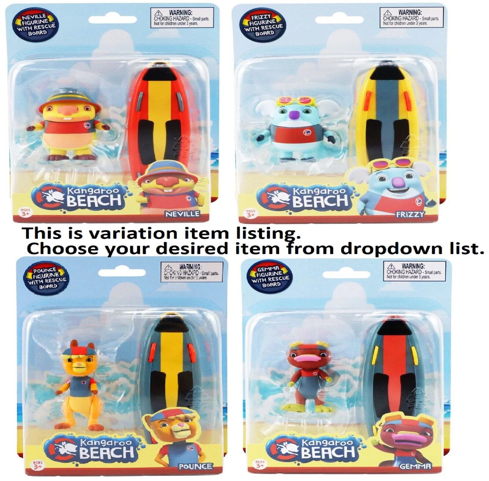 Kangaroo Beach Cadets With Rescue Board Ages 3+ New Toy Play Gift