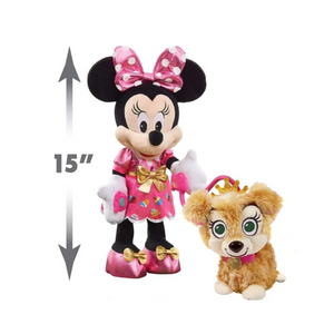 Disney Junior Minnie Mouse Party Play Pup Plush Ages 3+ Toy Doll Pet Soft Dog