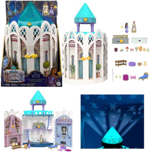 Disney Wish Rosas Castle Dollhouse Playset with 2 Posable Mini Doll Star Figure