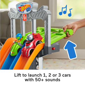 Fisher-Price Little People Hot Wheels Racing Loops Tower Playset Cars