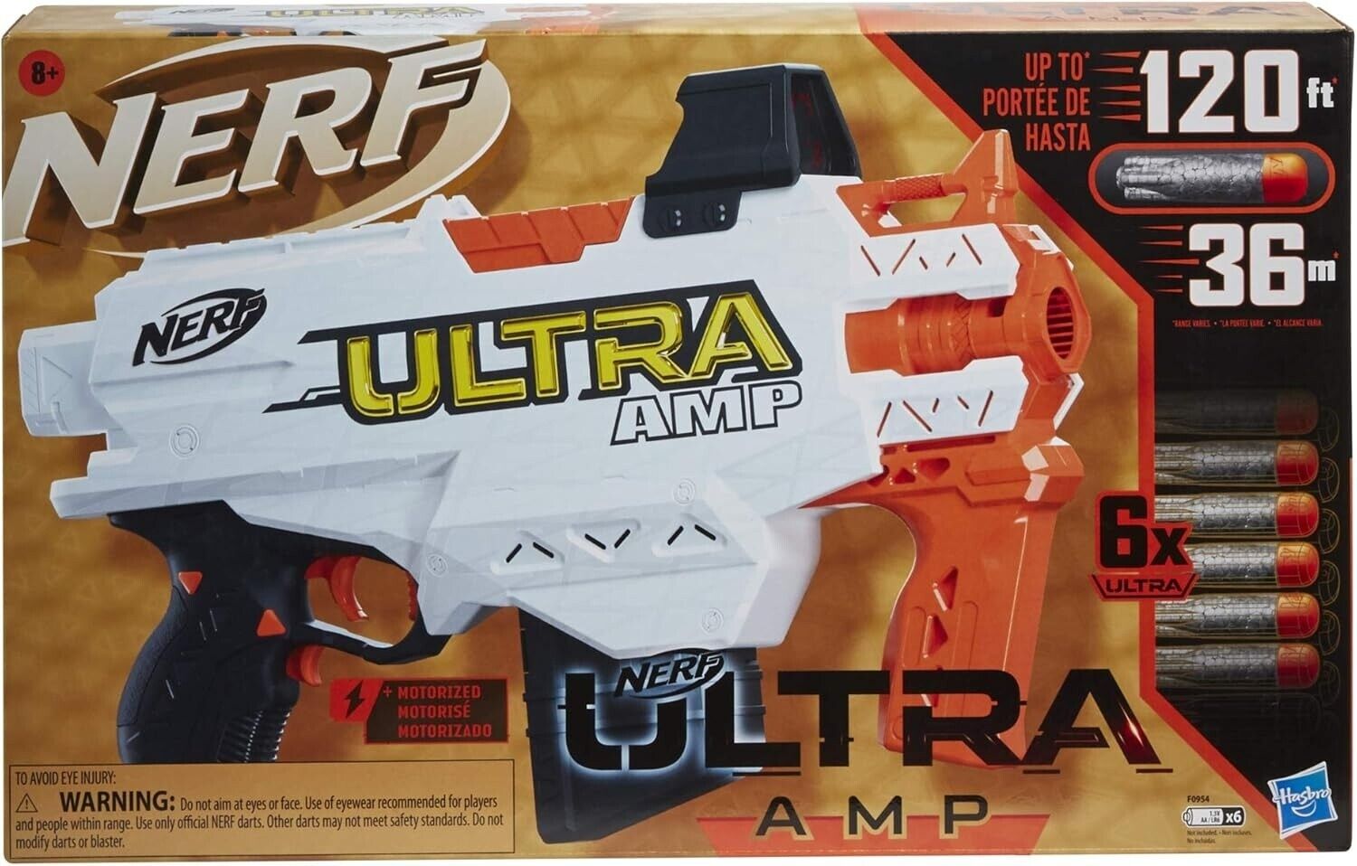 Nerf Ultra Amp Blaster Motorized 6 Dart Clip New Toy Play Gift