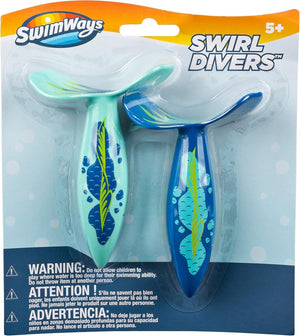 SwimWays Swirl Divers Kids Fish-Shaped Pool Dive Toys 2-Pack Water Swimming Play