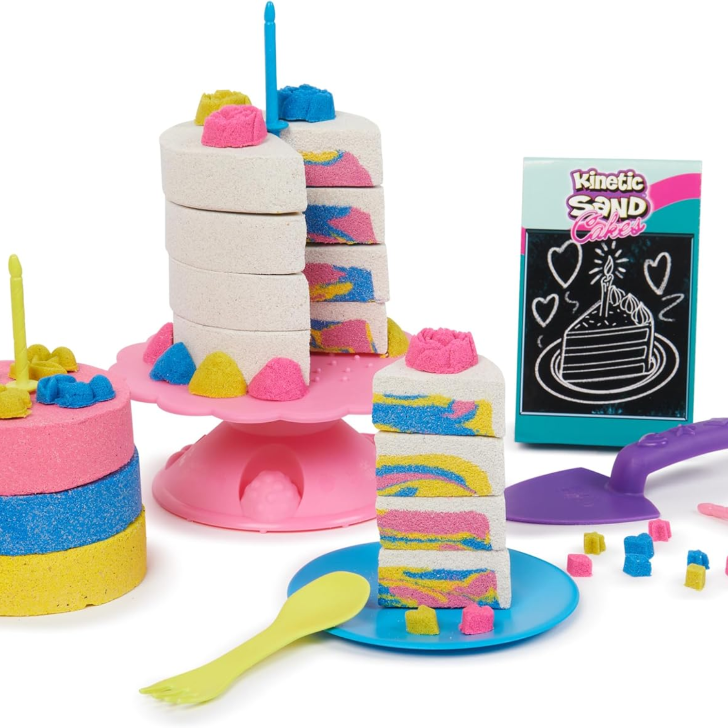Kinetic Sand Rainbow Cake Shoppe Playset with Tools Sensory Toy for Kids Age 5+