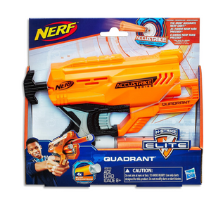 Nerf Elite Accustrike Quadrant Blaster 4 Dart Drum Compact Shot Ages 8 Plus Play