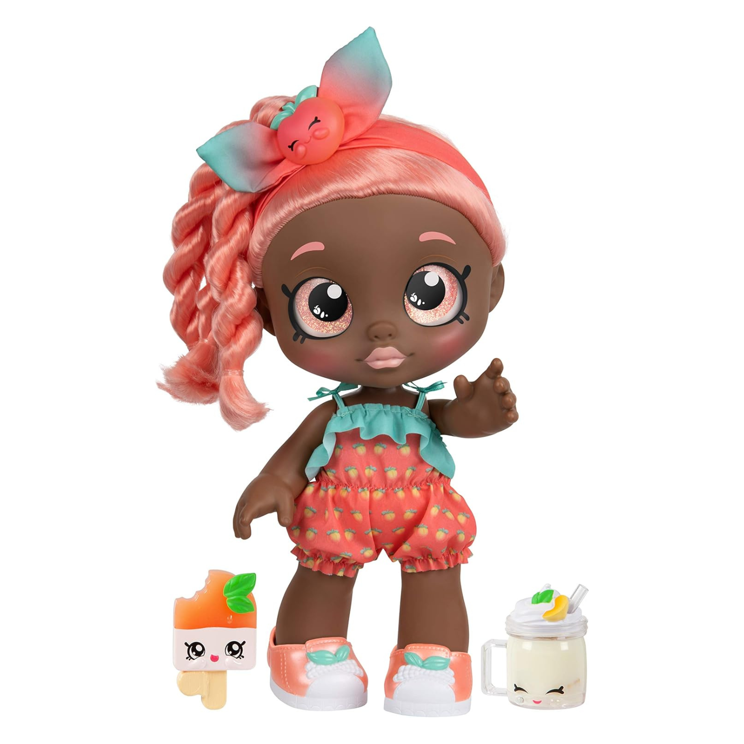 Kindi Kids Summer Peaches Interactive Doll Smoothie and Popsicle Toy for Kids