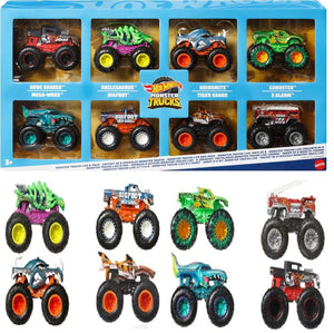 Hot Wheels Monster Trucks Set of 8 die-cast Toy Vehicles 1:64 Scale Race Play