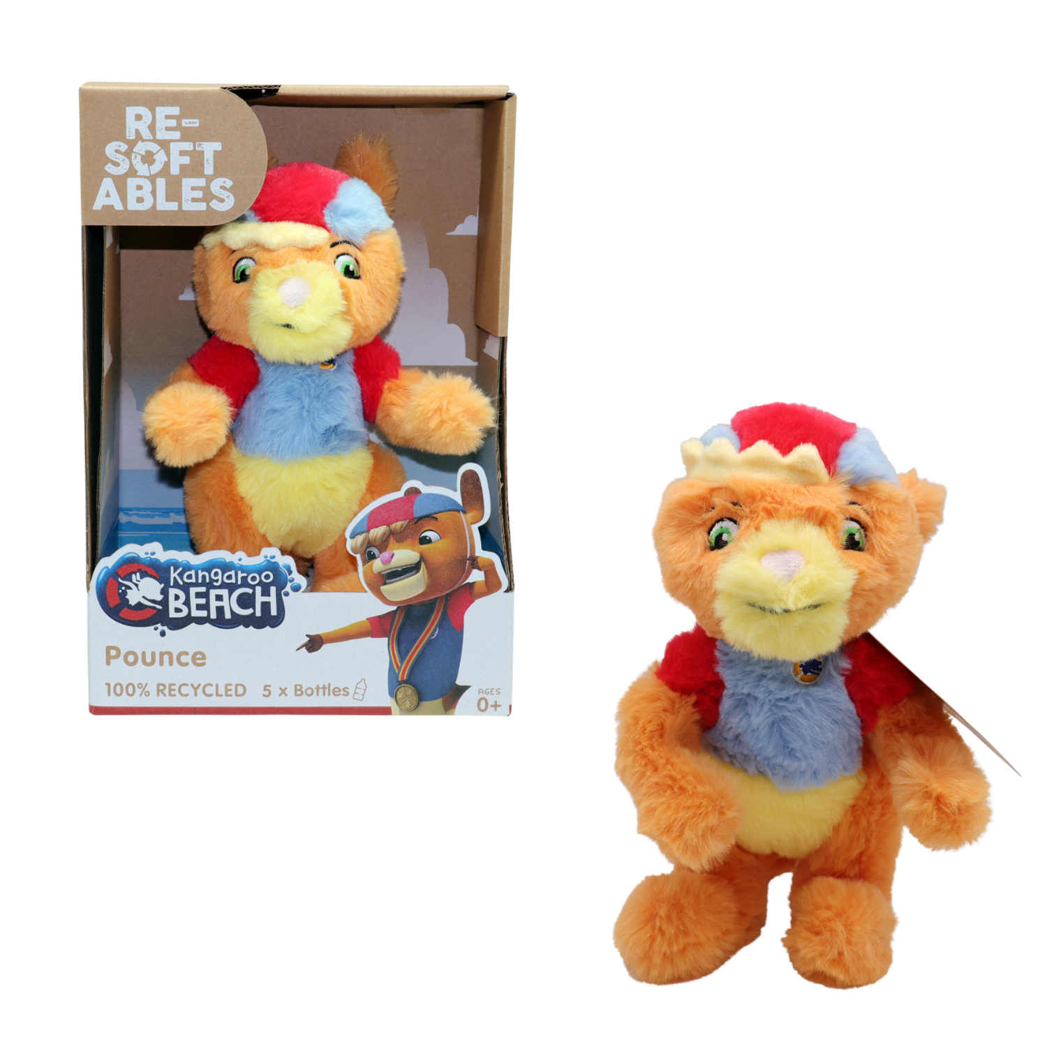 Kangaroo Beach Resoftables Pounce 10 Inch Plush Soft Cuddly Eco Toy Ages 0+