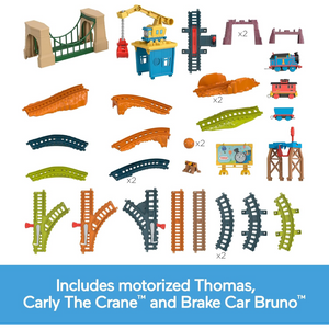 Thomas & Friends Motorized Adventures Train Set with Bruno & Carly Crane Ages 3+