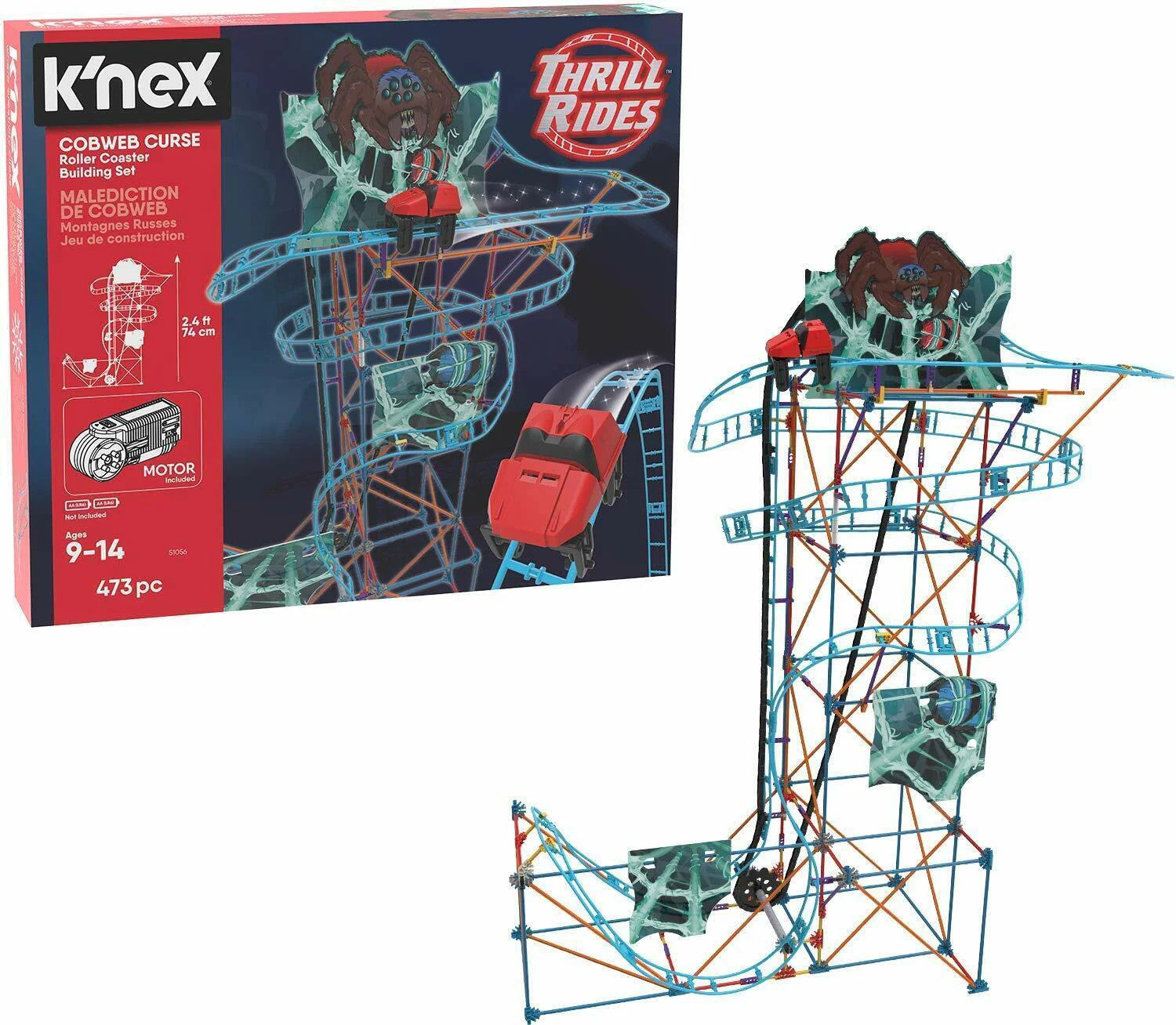 KNEX Thrill Rides Cobweb Curse Roller Coaster Building Set Ages 9+ Toy Build Fun