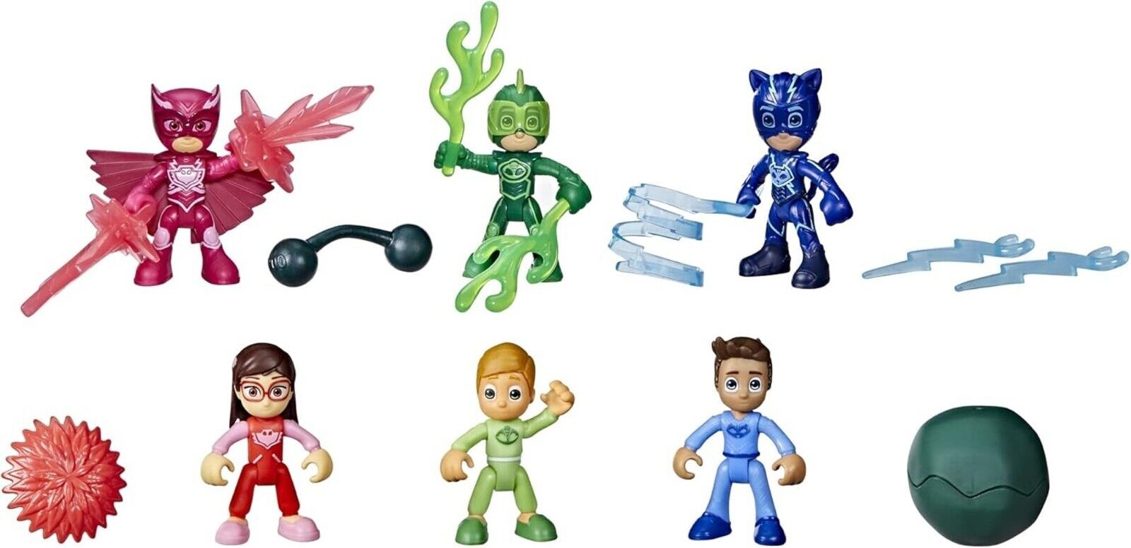 PJ Masks Day-to-Night Heroes 6 Transform Figures 11 Accessories Ages 3+ New Toy