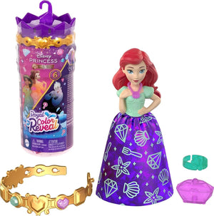Mattel Disney Princess Small Doll Royal Color Reveal 6 Surprises Bracelet Play