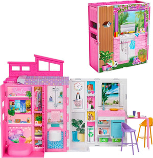 Barbie Doll House Playset, Getaway House with 11 Accessories Including 2 Chairs
