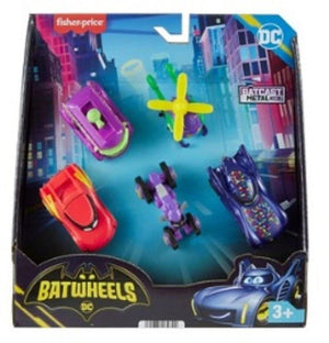 Fisher-Price DC Batwheels Metal Diecast 1:55 Scale 5 Pack Cars Batcave Batman