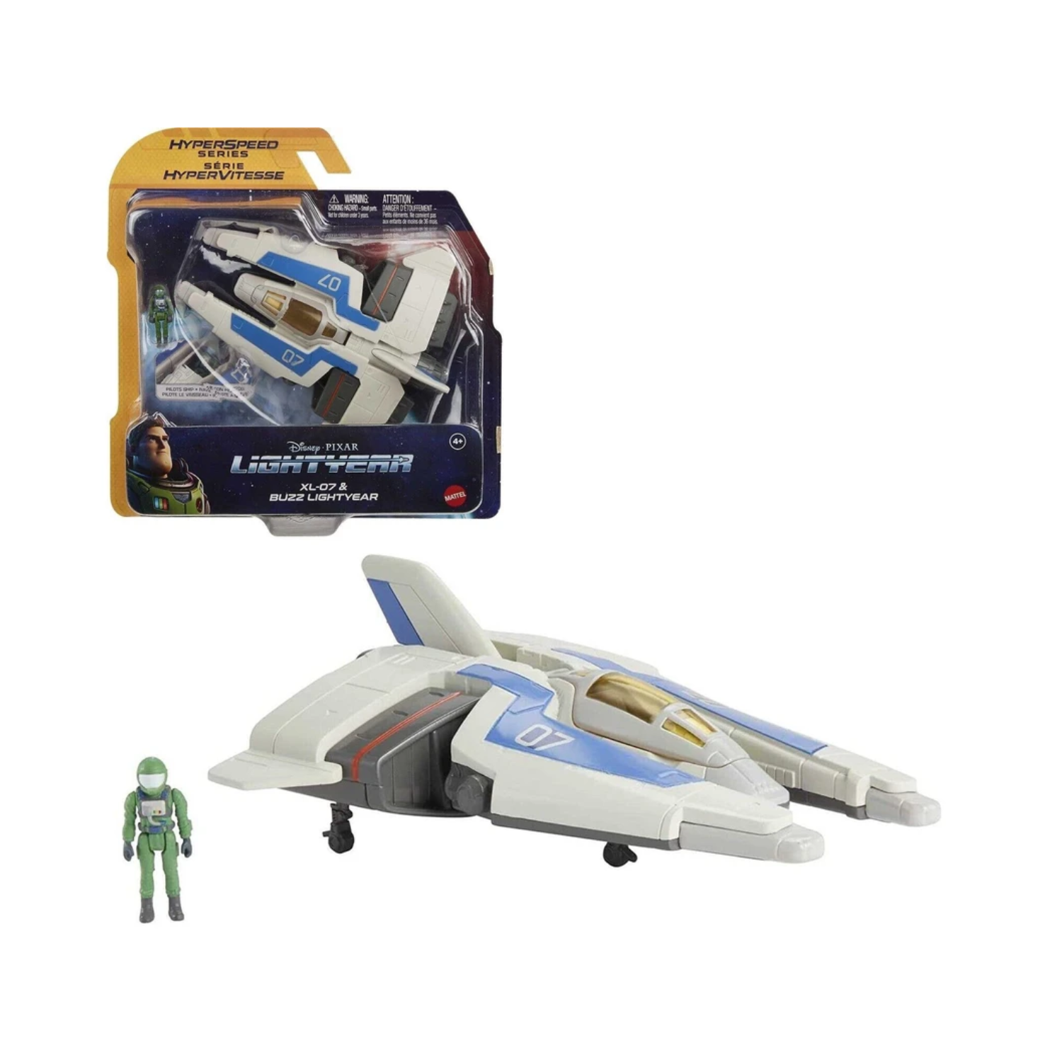 Disney Pixar Lightyear XL-07 Jet with Buzz Figure Hyperspeed Series Toy Gift