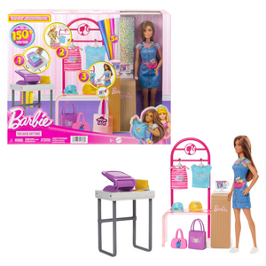 Barbie Make & Sell Boutique Doll Playset with Foil Fashion Design Tools