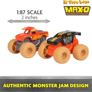 Monster Jam El Toro Loco Venom Velocity Scorpion Playset Mini Trucks Ages 3+