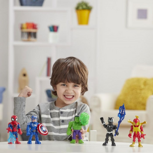 Super Hero Adventures 5 Inch Action Figure 5 Pack Spider Man Black Panther Hulk