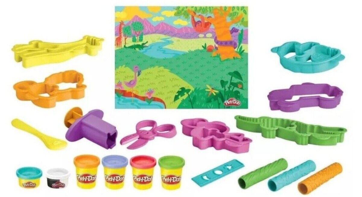 Playdoh Wild Animals Safari Playset Toolset Ages 3+ New Toy Play Gift Play-doh
