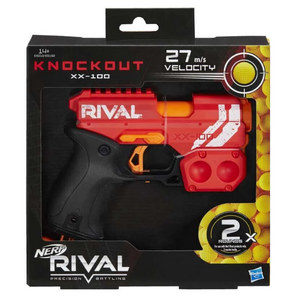 NERF Rival-Red Knockout XX-100 Blaster-Ages 14+ Toy Gun Play Fire Fight Round Gi