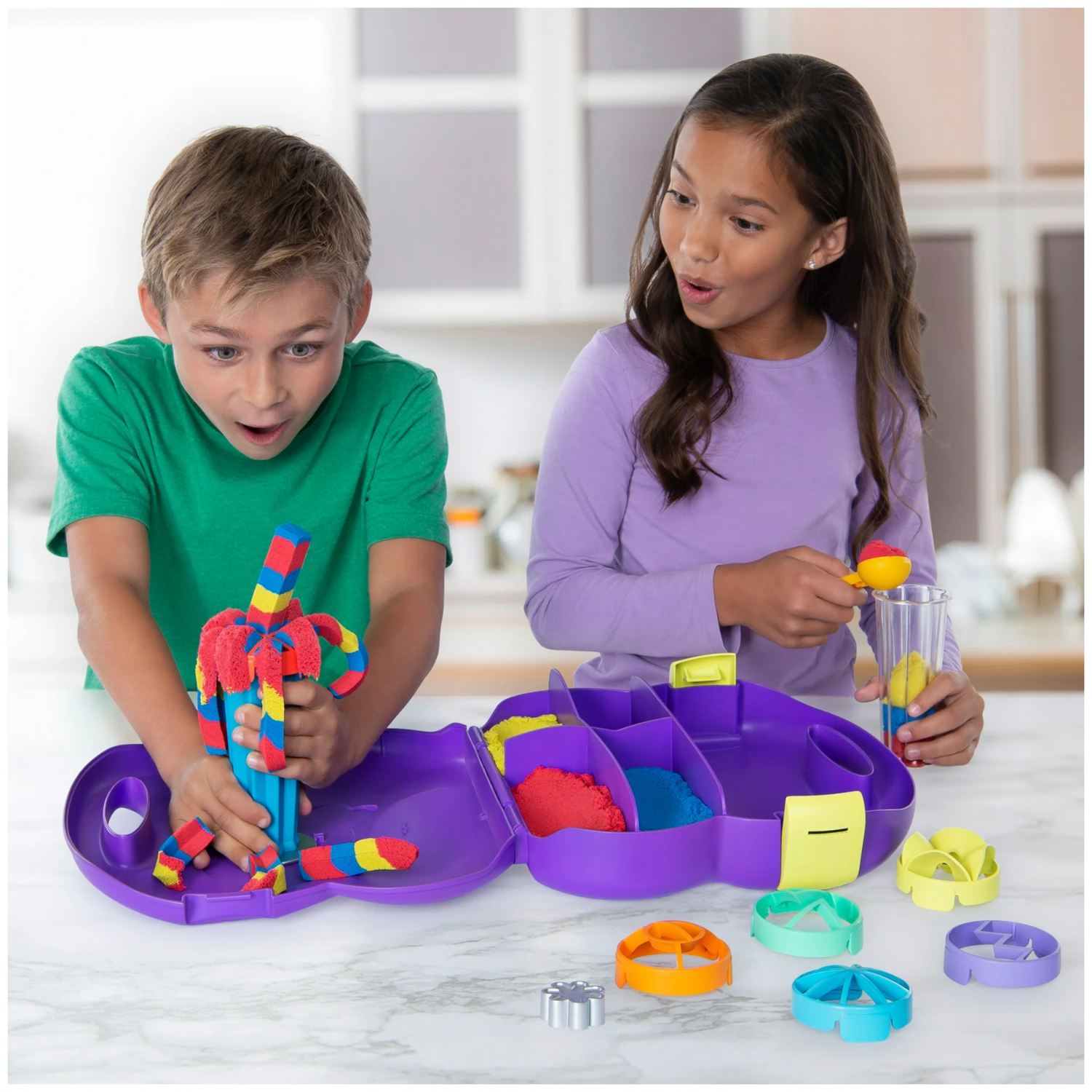 Kinetic Sand Sandwhirlz Playset 3 Colors Sand with Tools Creative Kids Toy Ages