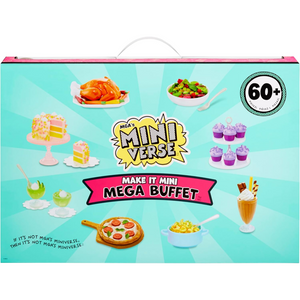 MGA Miniverse Make It Mini Mega Buffet DIY Food Kit with 8 Recipes & 60+ Pieces